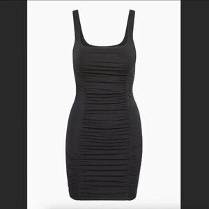 Aritzia Wilfred Lydia Dress Black Ruched Mini - XS